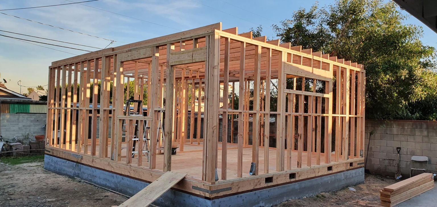 Wood framing for a new room